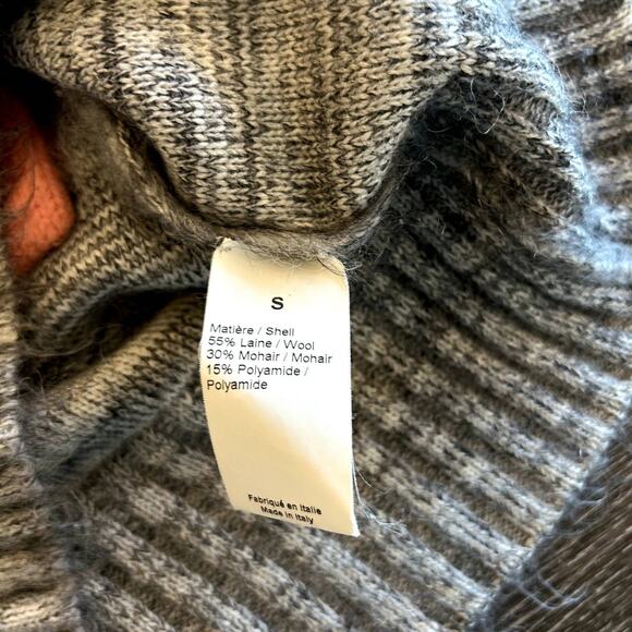 Vintage SONIA RYKIEL Gray Mohair Wool Cardigan Sweater Pink Trim Buttons Small - Picture 5 of 13